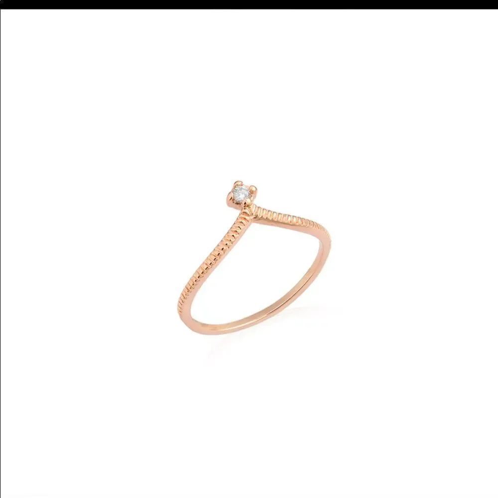 LONELY RING WINGS ZIRCONIA + ROSE GOLD PLATED
